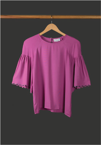 PIPED BALLOON SLEEVE TOP